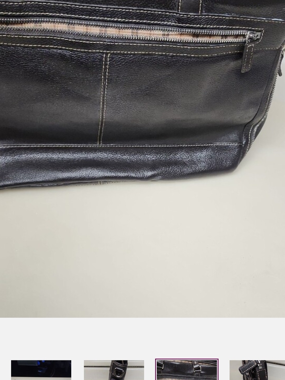 Levenger Black Leather Briefcase Bag - Picture 2 of 12